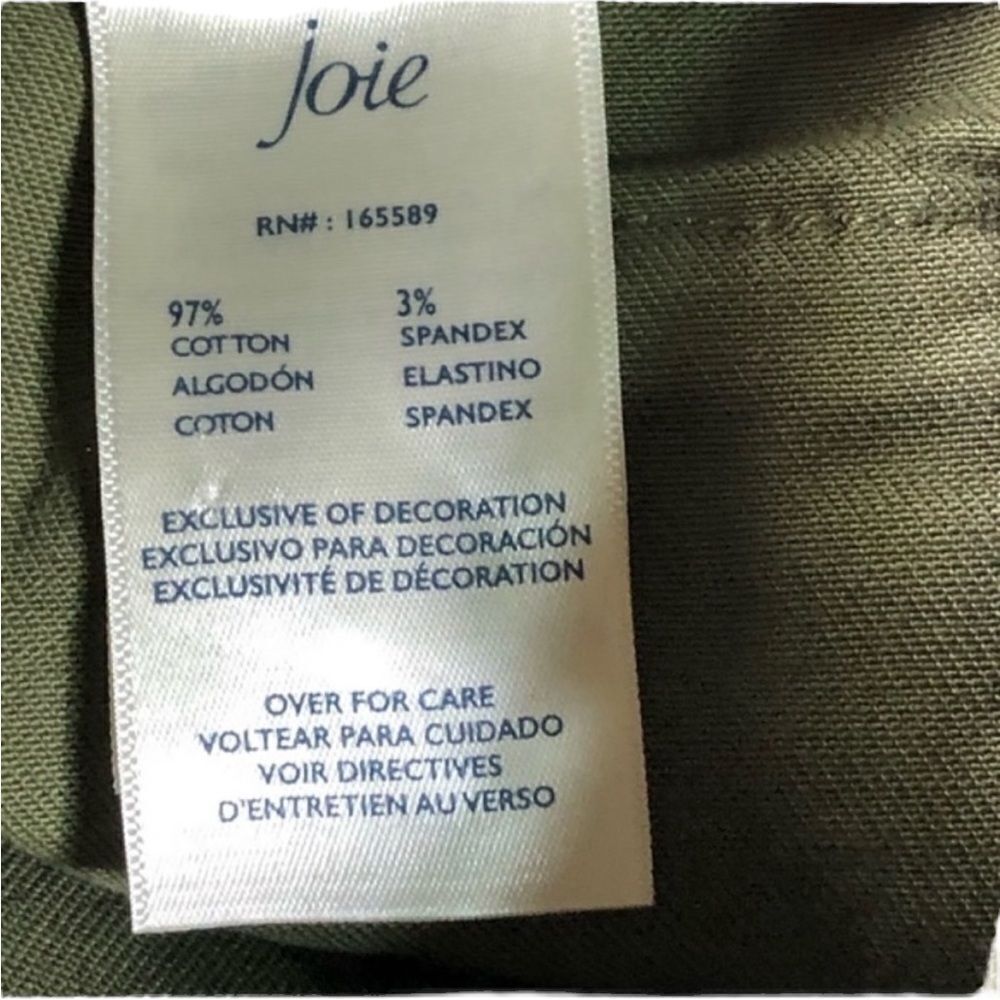Joie☀️Olive Park Cargo‎ Pants size 8 NWT NEW - Picture 10 of 11